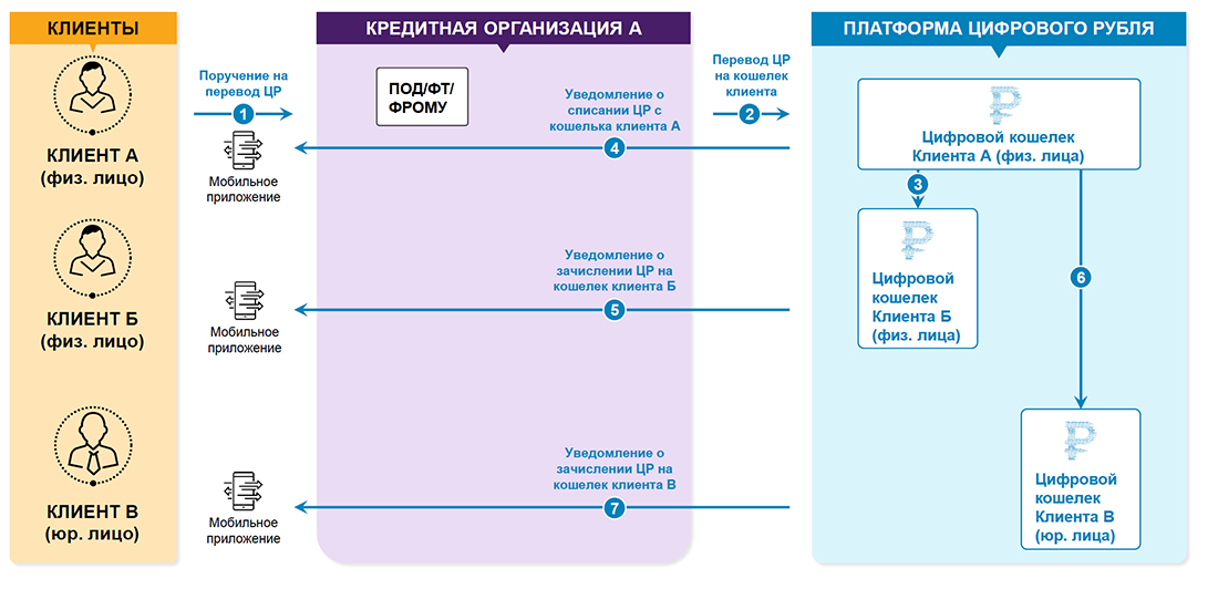 Принцип платформы цифрового рубля. Источник: презентация ЦБ РФ